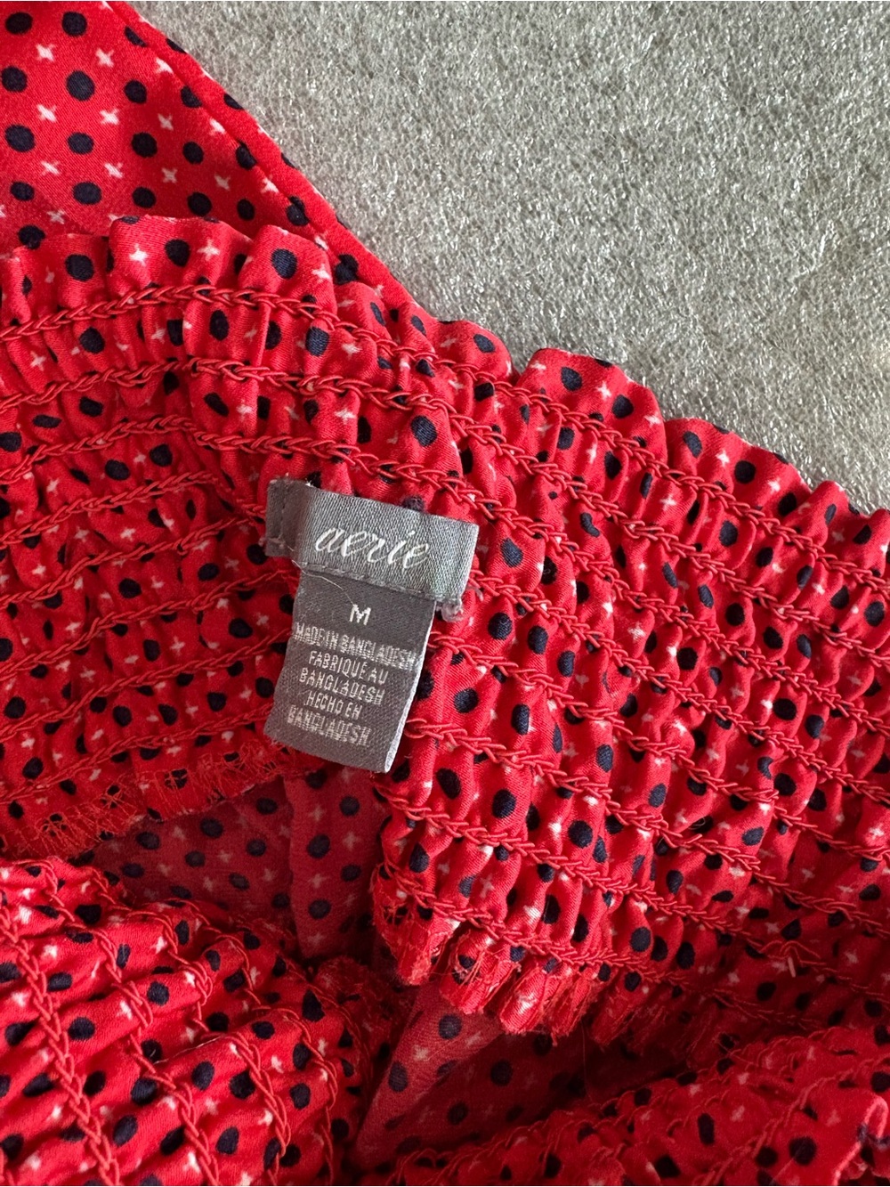 aerie Red Black Festival Patterned LS Pajama Set Holiday Polyester - Picture 3 of 11